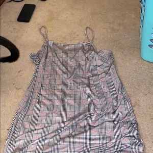 Checkered Bodycon Halter Dress